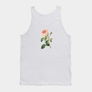 Pink Rose Flower Vintage Botanical Illustration Tank Top